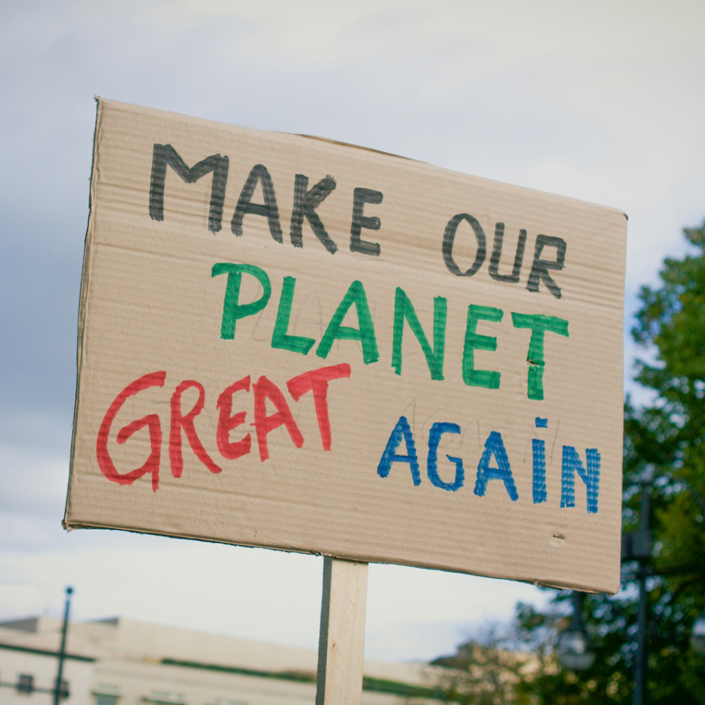Protestplakat „Make our planet great again“ als politisch-gesellschaftliches Statement für mehr Ambiguitätstoleranz