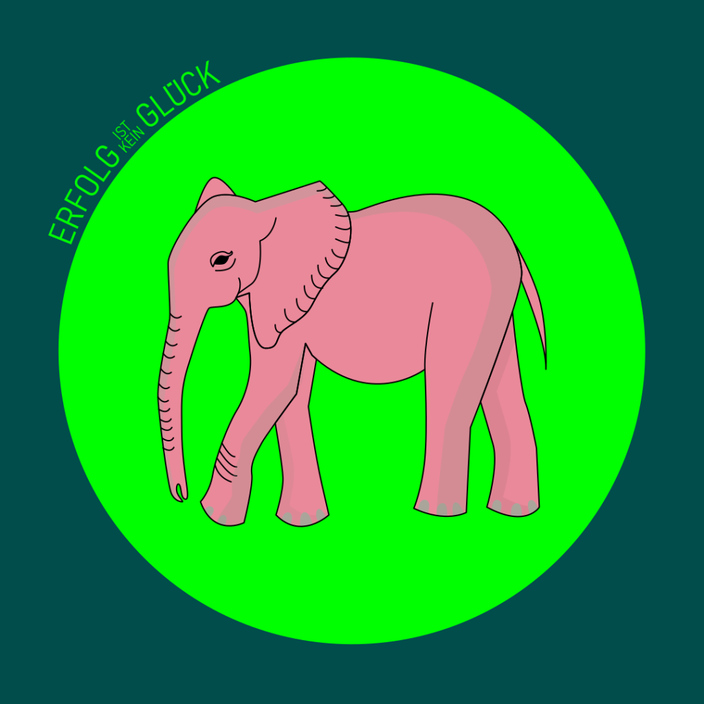 Rosa Elefant als Symbol für paradoxe Anweisungen