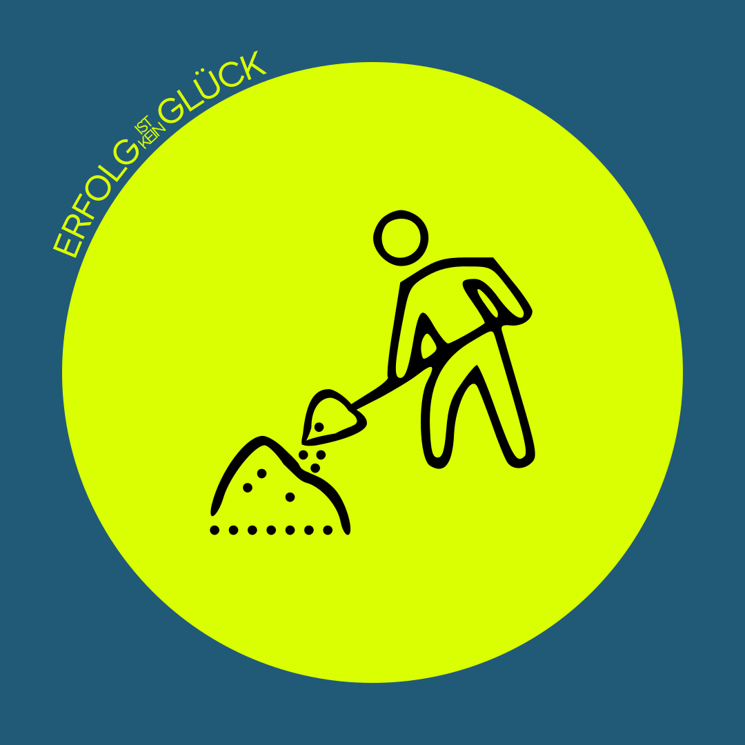 Mann, der Löcher gräbt und wieder zuschaufelt, Symbol für sinnlose oder repetitive Arbeit.