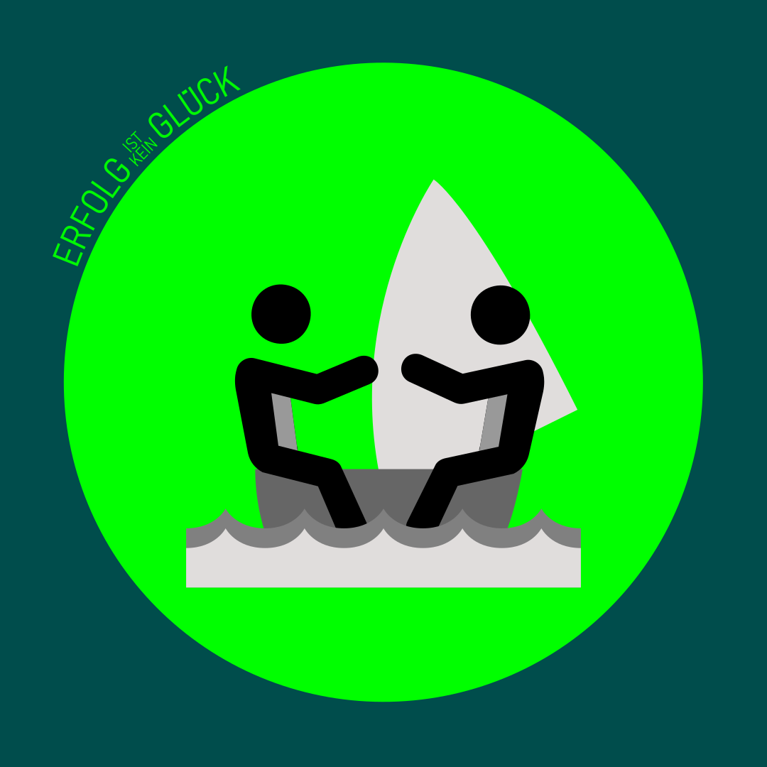 Zwei Menschen in einem Segelboot: Eine Metapher für Zusammenarbeit und Balance in herausfordernden Situationen.