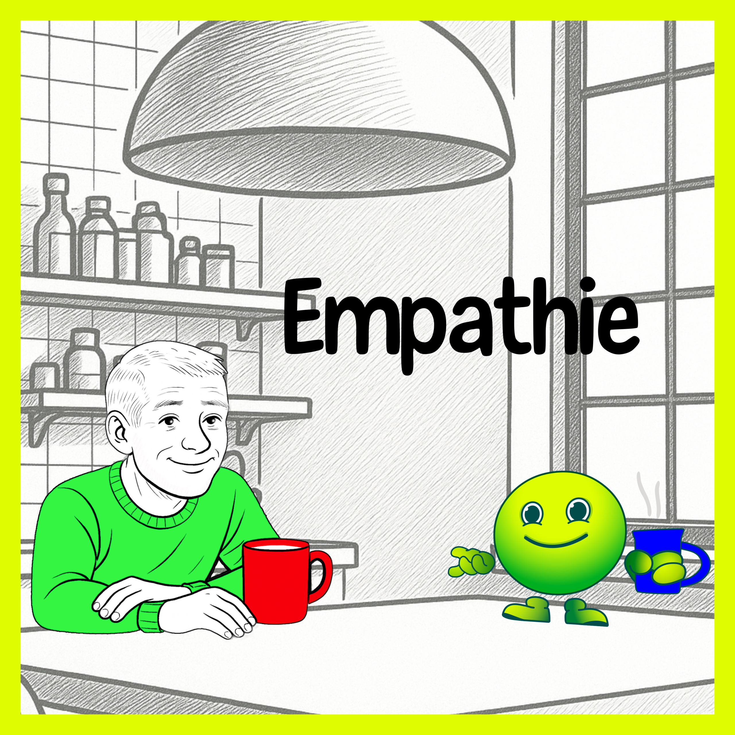 Sisu und Psycho sitzen am Frühstückstisch, im Gespräch über Gefühle und Empathie