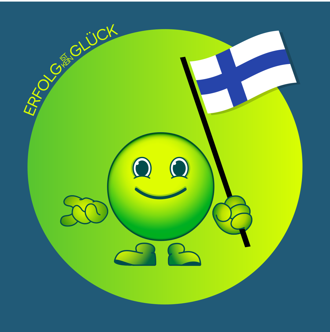 Sisu mit einer finnischen Flagge: Symbol innerer Stärke und Beharrlichkeit.