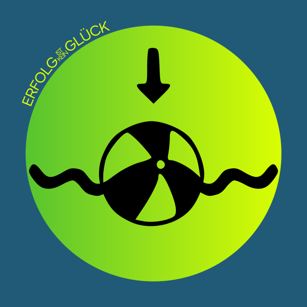 Ein Wasserball wird unter Wasser gedrückt – Symbol für das Verdrängen von Angst, die immer wieder an die Oberfläche drängt.