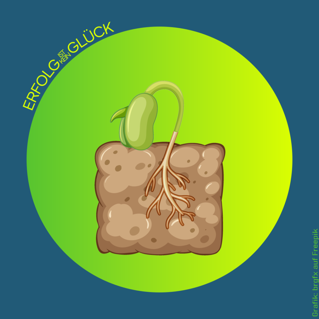 Eine keimende Pflanze wächst aus der Erde: Wenn Vorbereitung auf Gelegenheit trifft.